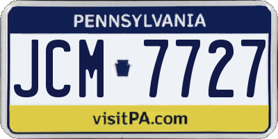 PA license plate JCM7727