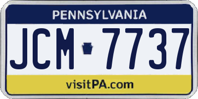 PA license plate JCM7737