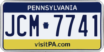 PA license plate JCM7741