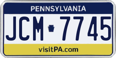 PA license plate JCM7745