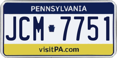 PA license plate JCM7751
