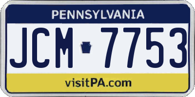 PA license plate JCM7753