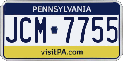 PA license plate JCM7755