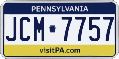 PA license plate JCM7757