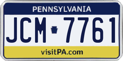 PA license plate JCM7761
