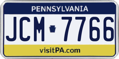PA license plate JCM7766
