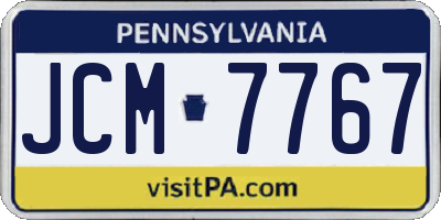 PA license plate JCM7767