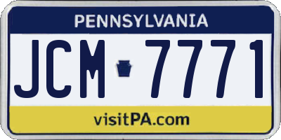 PA license plate JCM7771