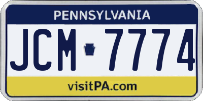 PA license plate JCM7774
