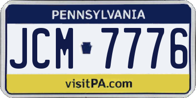 PA license plate JCM7776