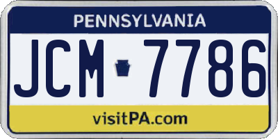 PA license plate JCM7786
