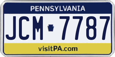 PA license plate JCM7787