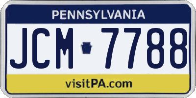 PA license plate JCM7788
