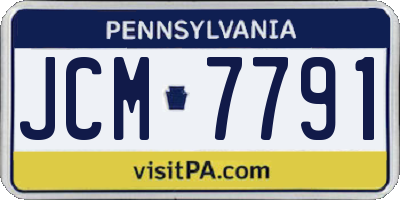 PA license plate JCM7791
