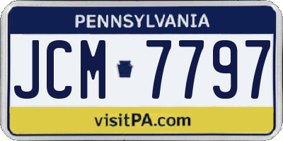 PA license plate JCM7797