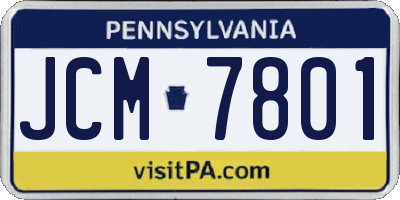 PA license plate JCM7801