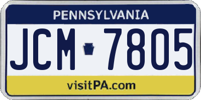 PA license plate JCM7805
