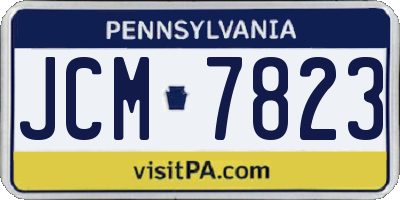 PA license plate JCM7823