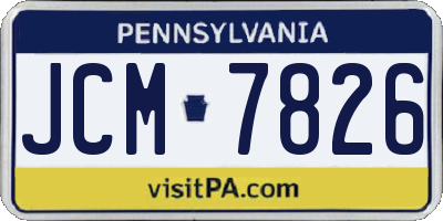 PA license plate JCM7826
