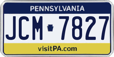 PA license plate JCM7827
