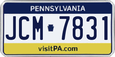 PA license plate JCM7831