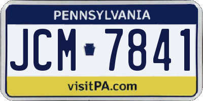 PA license plate JCM7841