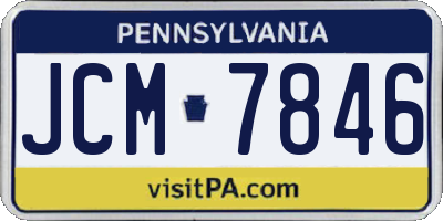 PA license plate JCM7846