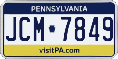 PA license plate JCM7849