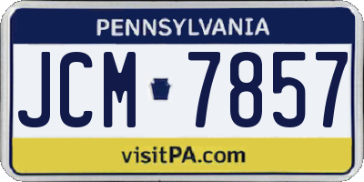 PA license plate JCM7857