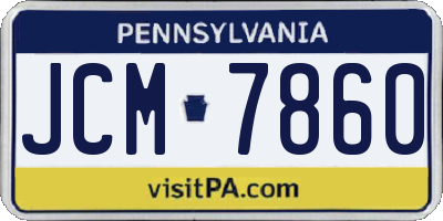 PA license plate JCM7860