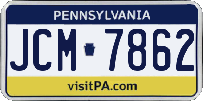 PA license plate JCM7862