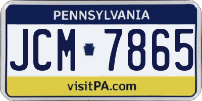 PA license plate JCM7865
