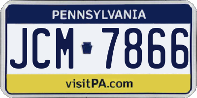 PA license plate JCM7866