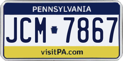 PA license plate JCM7867