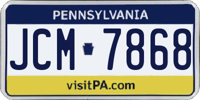 PA license plate JCM7868