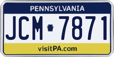 PA license plate JCM7871