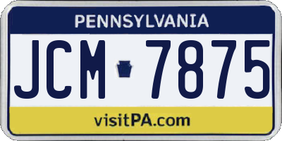 PA license plate JCM7875