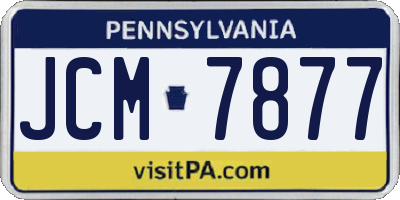 PA license plate JCM7877