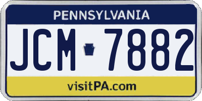 PA license plate JCM7882