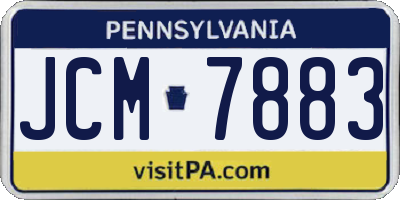 PA license plate JCM7883