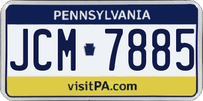PA license plate JCM7885