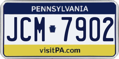 PA license plate JCM7902