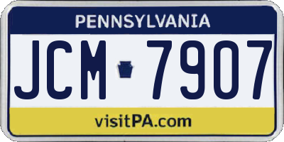 PA license plate JCM7907