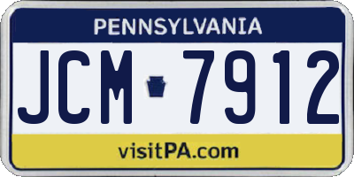 PA license plate JCM7912