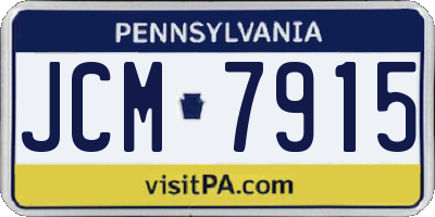 PA license plate JCM7915