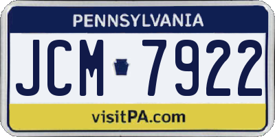 PA license plate JCM7922