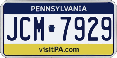 PA license plate JCM7929