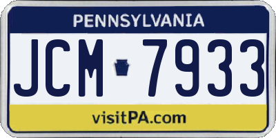 PA license plate JCM7933