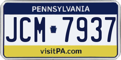 PA license plate JCM7937