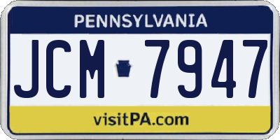 PA license plate JCM7947